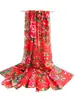 Cachecol Novo Outono e Inverno Estilo Chinês Lenço de Flores Grandes do Nordeste Fotografia de Viagem Xale de Estilo Étnico Lenço para E-commerce ao Vivo