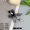 Grampo de Cabelo Laço de Gaze Preto Clip de Uma Palavra Cristal de Luxo Leve de Alto Nível Grampo de Cabelo Clip Lateral Clip Bico de Pato Acessórios de Cabelo