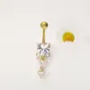 Anillos para Ombligo de Acero Inoxidable Europeos y Americanos Transfronterizos con Colgantes de Circonita en Forma de Corazón y Anillos para Ombligo con Rosca Joyería para Piercings al por Mayor