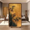 Biombo para Sala de Estar, Uso Doméstico, Madera Maciza, Oficina, Sala de Té, Dormitorio, Decoración de Bambú Estilo Zen, Pantalla de Asiento, Entrada