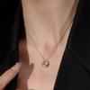 Colar de Círculo Geométrico em Prata de Lei S925 Corrente de Clavícula Simples Feminina Elegante Luxo Leve Design de Nicho Estilo de Ponta Corrente da Moda