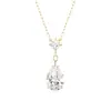 Collar de Gota de Agua con Diamantes Brillantes Lágrimas de Sirena para Mujer, Lujo Ligero, Exquisita Cadena para Clavícula de Moda, Diseño de Nicho, Sensación de Alta Gama, Modelo Nuevo