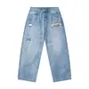 Ropa para Hombre Beijie 2026 Verano Nuevo Jeans Lavados Desgastados Pantalones de Trabajo de Retazos para Hombre Pantalones Rectos Retro
