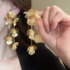 Pendientes de Plata con Aguja de Estilo Étnico con Flores de Piedra Ojo de Gato Incrustadas de Diamantes, Pendientes de Moda de Lujo Ligero de Gama Alta, Pendientes Sencillos de Nicho para Mujer