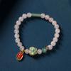 Nuevo diseño nicho dulce hada chica suave rosa cristal rosa flor de durazno cristal lindo lindo mascota anillo individual pulsera para niña