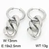 Pendientes de Acero Inoxidable 304 Cadena Cubana con Borlas Joyería Chapado en Oro de 18K Clip para Oreja Pendientes Unisex