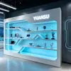 Estante de exhibición de pared Honor, estante de exhibición de muestras de productos de la empresa, vitrina para sala de transmisión en vivo, vitrina para exhibición transfronteriza, gabinete pintado