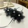 2026 Nuevo Estilo Lujo Ligero Temperamento Malla Flor Perla Lazo Pinza Pequeña para el Cabello Accesorios para el Cabello Tocado Pinza de Tiburón Pinza