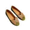 Sapatos de Ballet Redondos com Borboleta de Design de Nicho para Mulheres 2025 Novos Casuais para Usar por Cima Suede Interior Aumentador de Altura Boca Rasa