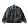 Chaqueta de Lana Estilo Corto Nanxia para Hombre con Retazos de Mezclilla, Chaqueta Juvenil Estilo Japonés, Top Cálido de Moda Holgado