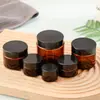 100g botella de vidrio marrón para crema muestra cosméticos embotellado mascarilla de crema oscura botella vacía botella de crema de té venta al por mayor