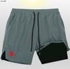 Explosivos AliExpress Serie Araña 2 en 1 Pantalones Cortos Dobles para Hombre Fitness Deportes Pantalones Cortos de Entrenamiento para Hombre Secado Rápido