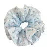Suave y Fresco Lazo Azul Floral para el Cabello Cuerda Doble para el Cabello Diadema Bola para Coleta Accesorios para el Cabello para Mujeres