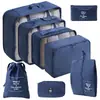 Conjunto de Armazenamento para Viagem Amazon Bolsa de Armazenamento para Viagem Conjunto de Oito Peças Bolsa de Armazenamento para Organização de Roupas de Viagem