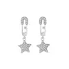Nuevos Pendientes de Clip para Papel con Forma de Estrella de Diamante Pequeños y Exquisitos Estilo Fresco Femenino Simple Pendientes de Estrella de Cinco Puntas Venta al por Mayor