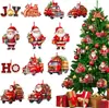 Venda Quente Transfronteiriça Enfeites de Árvore de Natal Madeira Papai Noel Presente Carro Divertido Enfeites Decorativos Festivais Decorações de Festa