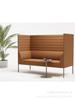 Sofá de esquina combinado moderno simple de respaldo alto con asiento de tarjeta rodeado para recepción de negociaciones comerciales privadas con pantalla
