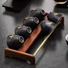 Alas de Pollo Ébano Cobre Madera Estante para Tazas de Té Estante de Almacenamiento para Ceremonia de Té Japonesa Estante para Secar Tazas Soporte para Tazas de Té Accesorios para Juego de Té Kung Fu