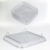 Freidora de aire nueva transfronteriza de tres capas de acero inoxidable, accesorios para freidora de aire, bandeja cuadrada para hornear