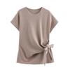 2025 Exportación al por mayor Otoño e Invierno Estilo Europeo y Americano Tops Suaves de Manga Corta Falda Midi K4-23471 Spandex