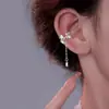 Clipe de Orelha Folhas de Diamante Design Longo Trendy Galhos Irregulares Brincos de Borla Clipe Pendente de Orelha Celebrante da Internet