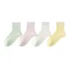 Calcetines de Verano para Niñas, Delgados y Transpirables, 100% Algodón, Clase A, Absorbentes de Sudor, Antibacterianos, Calcetines Deportivos Sin Costuras, Calcetines de Malla para Estudiantes al por Mayor