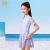 Traje de Banho Infantil 361 Degrees Meninas Peça Única Estilo Saia Tamanhos Médio e Grande Meninas Infantis 2025 Novo Estilo Saia Piscina