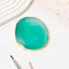Nova Paleta de Cores para Nail Art de Resina Imitação de Ágata Antiderrapante com Borda Dourada para Exibição e Fotografia de Unhas