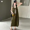 Conjunto de Falda con Tirantes Estilo Coreano Verde Militar Nuevo Verano 2026 para Niñas, Vestido Chaleco sin Mangas, Vestido con Tirantes