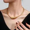 Acero de Titanio Electrochapado al Vacío Collar Corazón de Melocotón Collar Collar Hueco Redondo Cadena de Serpiente Apertura de Absorción Magnética Collar de Acero Inoxidable para Mujeres