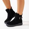Botas Retro Europeas y Americanas Botas de Moda Botines de Suela Gruesa Botas de Talla Grande para Mujer Nuevo Otoño e Invierno 2024