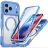 Capa Três-Provas Transfronteiriça adequada para Capa de Celular iPhone 18pm/17pm Transparente Magnética à Prova de Choque Capa Protetora