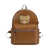 2026 Mochila Bordada de Peluche de Oso Estilo Coreano Nuevo para Mujer Mochila Escolar Versátil de Gran Capacidad Retro con Puntos