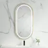 Espejo de Baño Ovalado Inteligente Antivaho Montado en Pared Espejo de Baño de Hotel con Luz LED Espejo de Tocador Táctil