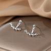 Pendientes Jufeng de plata de ley 925, cuentas redondas, pendientes de haba, combinan con todo, de una o dos piezas, pendientes de clip, nicho de alta gama