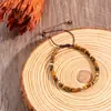 Novo Pulseira Tecida com Contas Espaçadoras de Pedra Natural Feita à Mão Pulseira Ajustável Fashionável Exquisita para Mulheres Fonte Transfronteiriça