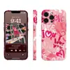 Estilo Doce Cool Tom Rosa Grafite de Coração Capa de Celular Maçã 18PM Capa de Celular Personalizada iPhone 17 Capa de Filme