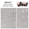 Pegatinas para Uñas de Dedo Calavera de Halloween Planas Adhesivas Calavera Oscura Uñas DIY Pegatinas de Arte para Uñas Joyería Estilo Dh