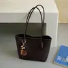Bolsa feminina com padrão trançado exclusivo, grande capacidade, nova bolsa tote vintage de outono 2026 para o dia a dia, bolsa de ombro de grande capacidade