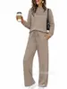 Comercio exterior europeo y americano, ropa de mujer transfronteriza, bestseller de Amazon, primavera y otoño, cuello semi-alto, conjunto de pantalones casuales de manga larga con raya en el pecho