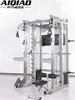 Máquina de Gimnasio Múltiple Comercial Máquina Smith Banco de Fitness para el Hogar Press de Banca Máquina de Sentadillas Jalón al Pecho