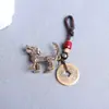 Chaveiro Pingente Acessório Dragão de Latão Nove Filhos Yaixi Taotie Decoração de Mesa Chaveiro de Carro Presente