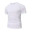 Camiseta de verano para hombre de manga corta, secado rápido, seda de hielo, color burdeos, lisa, cuello redondo, casual, media manga, impresa