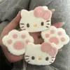 Flequillo lateral con forma de pata de gatito Kt de peluche con cinta mágica para niñas, Pinzas para el pelo rosas suaves y lindas, Dulces accesorios para el pelo, Pasadores