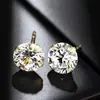Moda japonesa y coreana aretes simples clásicos de 4 garras de circonita AAA Súper Flash aretes de temperamento venta al por mayor suministro transfronterizo europeo y americano