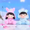Pijama de nuevo estilo para pareja, micro paisajismo, escritorio, decoración de pastel DIY, accesorios, adornos de animales lindos para pareja