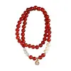 Pulsera de Ágata Roja para Mujer, Jade Natural, Perlas de Múltiples Círculos, Diseño de Nicho, Regalo para Mejor Amiga, Directo de Fábrica