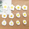 1 pingando pingente de ovo frito ovo pochê acessórios de liga diy gourmet série compacta corda de cabeça pulseira pingente