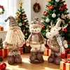 Nuevo Adorno Navideño Retro Tela de Cuadros Pequeños Copos de Nieve Elástica Muñeca Hotel Bar Centro Comercial Decoración Arreglo Adorno