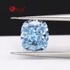 Almofada de assento retangular grande personalizada de fábrica 4K corte flor de gelo azul céu azul claro azul pedra preciosa colorida artificial zircônio